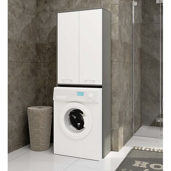 KOUPELNA FIN 180 SLOUPEK PRAČKA PLNÉ 2D - ŠEDÁ / BÍLÁ