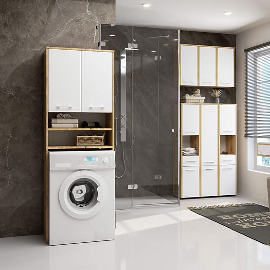 KOUPELNA REGÁL FIN SLOUPEK 2D PRAČKA ARTISAN - BÍLÁ