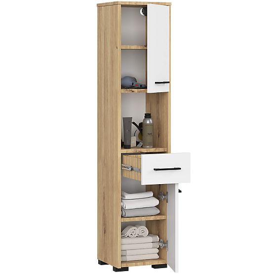 KOUPELNA REGÁL FIN SLOUPEK 30 2D 1SZ 1W 140cm PK ARTISAN / BÍLÁ