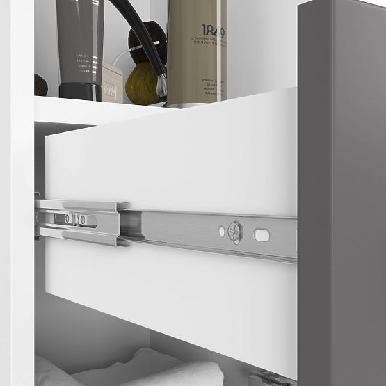 KOUPELNA REGÁL FIN SLOUPEK 30 2D 1SZ 1W 140cm PK BÍLÁ / ŠEDÁ