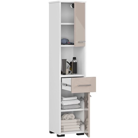 KOUPELNA REGÁL FIN SLOUPEK 30 2D 1SZ 1W 140cm PK CAPPUCCINO LESK