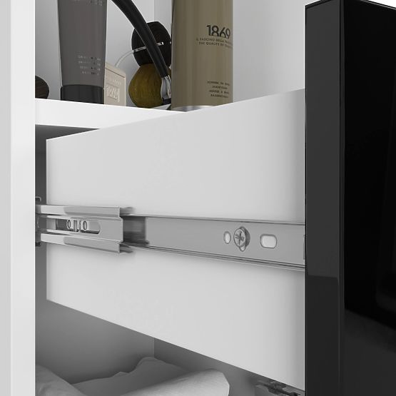 KOUPELNA REGÁL FIN SLOUPEK 30 2D 1SZ 1W 140cm PK ČERNÝ LESK