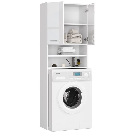 KOUPELNA SKŘÍŇKA FIN NAD PRAČKU BÍLÝ LESK