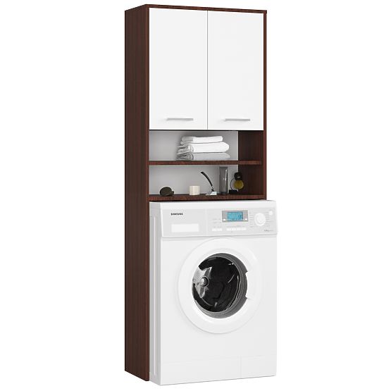 KOUPELNA SKŘÍŇKA FIN NAD PRAČKU WENGE / BÍLÁ