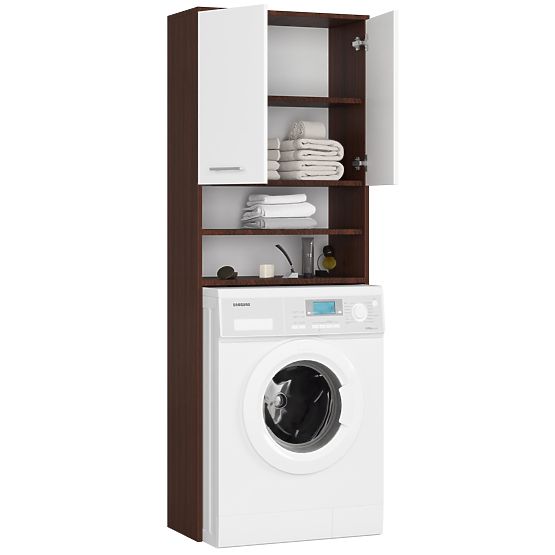 KOUPELNA SKŘÍŇKA FIN NAD PRAČKU WENGE / BÍLÁ