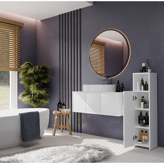 Koupelnová Skříňka ALVO 1D BÍLÁ 4 Police 1 Dveře Skříňka Do Koupelny