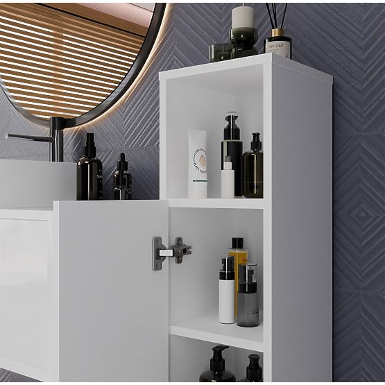 Koupelnová Skříňka ALVO 1D BÍLÁ 4 Police 1 Dveře Skříňka Do Koupelny