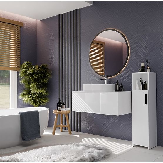 Koupelnová Skříňka ALVO 1D BÍLÁ 4 Police 1 Dveře Skříňka Do Koupelny