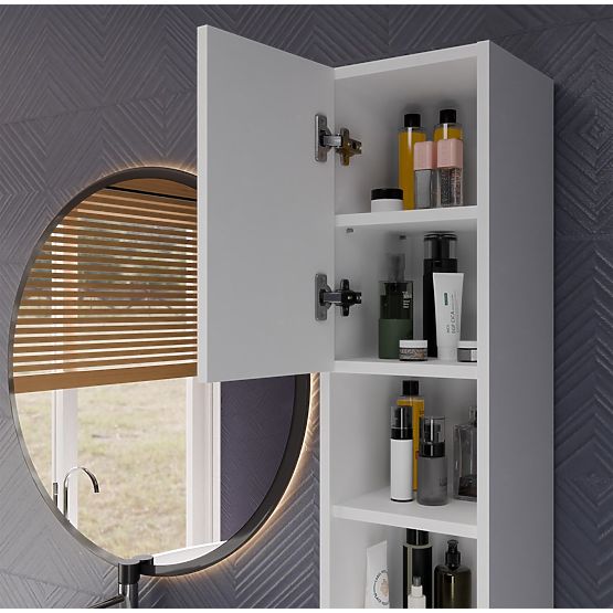 Koupelnová Skříňka ALVO 2D BÍLÁ 8 Polic 2 Dveře Skříňka Do Koupelny