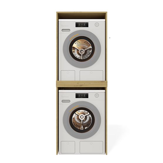 Koupelnová skříňka na pračku a sušičku POLA TWIN Regál Sloupek DUB ARTISAN