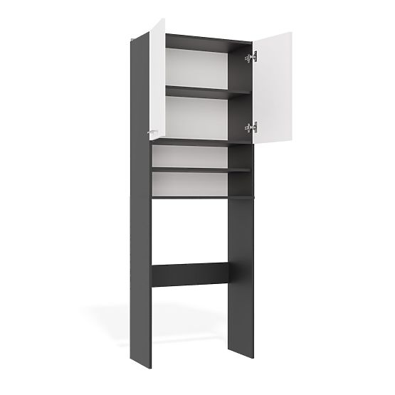 Koupelnová Skříňka nad Pračku POLA DK ANTRACIT BÍLÁ Regál Sloupek 180X64X30