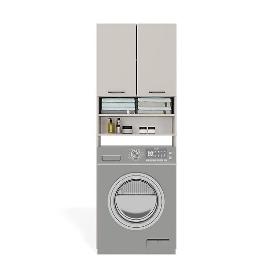 Koupelnová skříňka nad pračku POLA DK KAŠMÍR BÉŽOVÁ Regál Sloupek 180X64X30