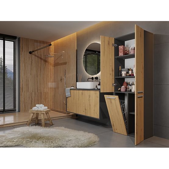 Koupelnová skříňka Nel 1K/DD ANTRACIT ARTISAN