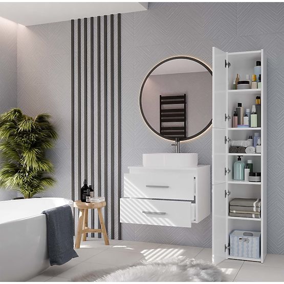 KOUPELNOVÁ SKŘÍŇKA POD UMYVADLO NEL 60 SE 2 ZÁSUVKAMI BÍLÁ