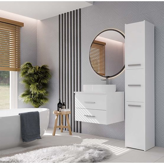 KOUPELNOVÁ SKŘÍŇKA POD UMYVADLO NEL 60 SE 2 ZÁSUVKAMI BÍLÁ