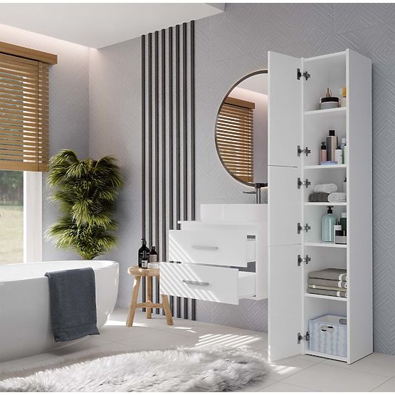 KOUPELNOVÁ SKŘÍŇKA POD UMYVADLO NEL 60 SE 2 ZÁSUVKAMI BÍLÁ