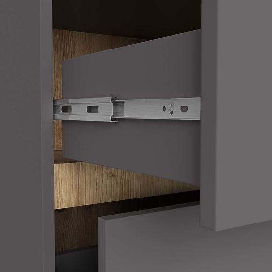 KOUPELNOVÁ SKŘÍŇKA POD UMYVADLO S OTVORY VAMI W90 UM 2SZ 2P GRAFIT ŠEDÁ / DUB ARTISAN