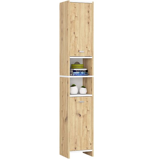KOUPELNOVÝ REGÁL BETI 2D 2W DUB ARTISAN BÍLÝ