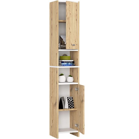 KOUPELNOVÝ REGÁL BETI 2D 2W DUB ARTISAN BÍLÝ