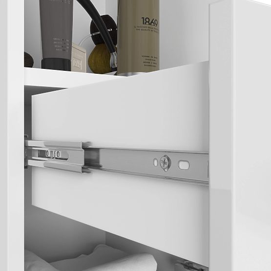 KOUPELNOVÝ REGÁL FIN 2D 1SZ 1W PK BÍLÝ / BÍLÝ LESK