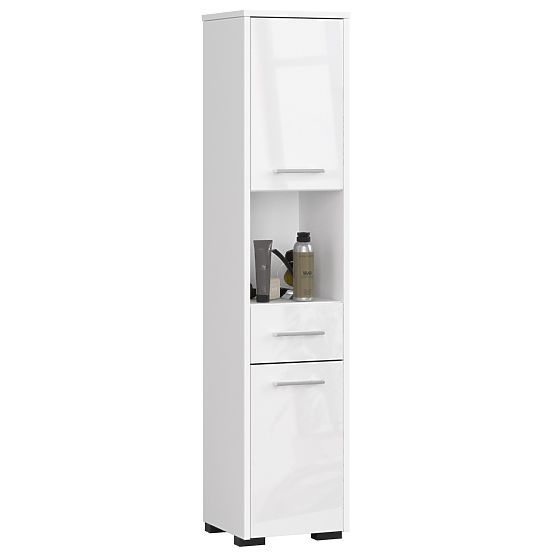 KOUPELNOVÝ REGÁL FIN 2D 1SZ 1W PK BÍLÝ / BÍLÝ LESK