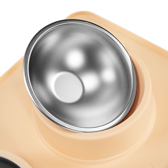 Kovové Misky pro Psa nebo Kočku s Protiskluzovou Podložkou Béžová PJ-089