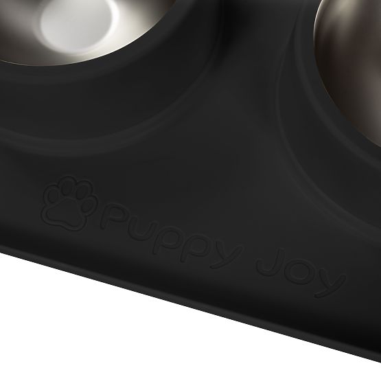 Kovové Misky pro Psa nebo Kočku s Protiskluzovou Podložkou Černá PJ-086