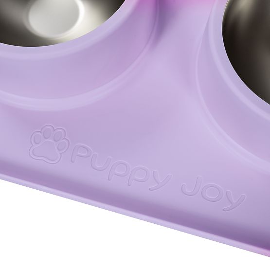 Kovové Misky pro Psa nebo Kočku s Protiskluzovou Podložkou Fialová PJ-088