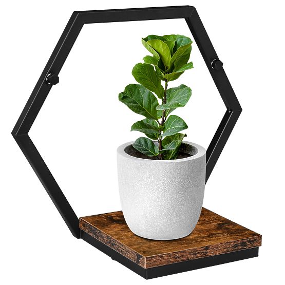 Kovový květináč police černá Honung Rustic loft