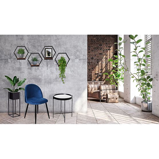Kovový květináč police černá Honung Rustic loft