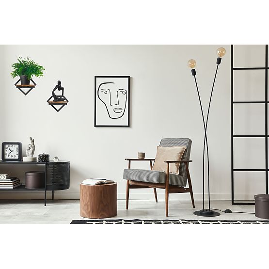Kovový nástěnný květináč černý Doron Rustic loft