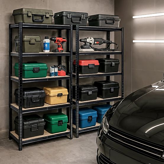 KOVOVÝ REGÁL 70x30x154 ČERNÝ