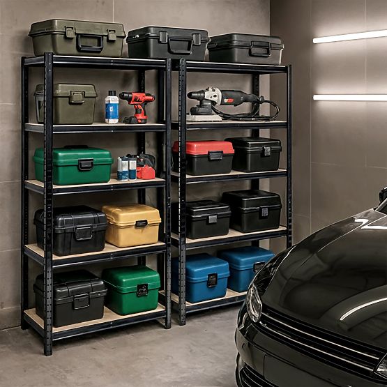 KOVOVÝ REGÁL 90x40x180 ČERNÝ