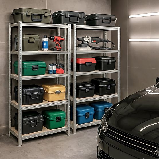 KOVOVÝ REGÁL 90x40x180 STŘÍBRNÝ