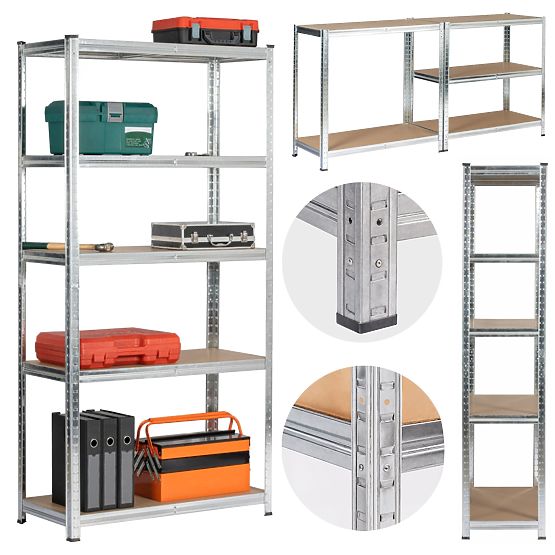 KOVOVÝ REGÁL 90x40x180 STŘÍBRNÝ