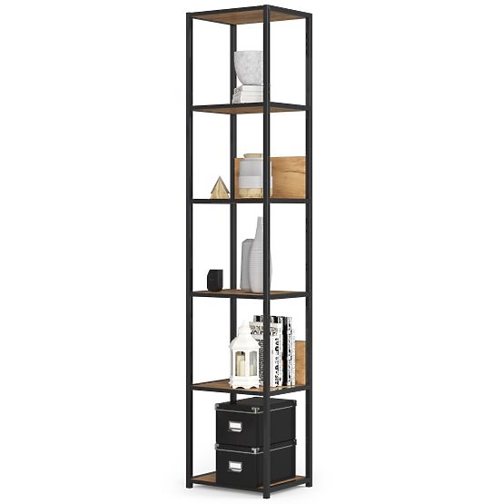 KOVOVÝ REGÁL LOFT 400 ČERNÝ/DUB CRAFT