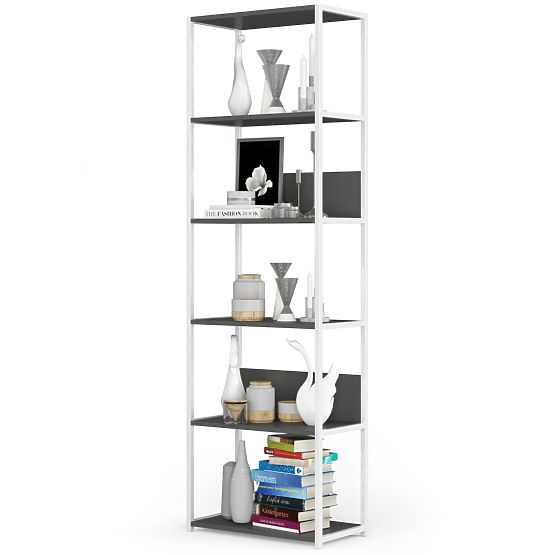 KOVOVÝ REGÁL LOFT 600 BÍLÝ/ŠEDÝ
