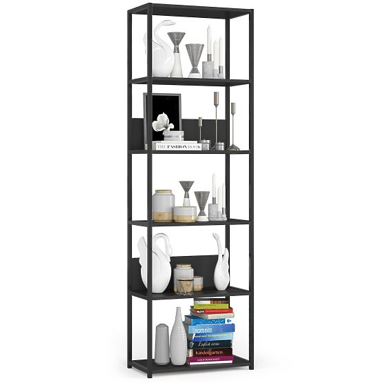 KOVOVÝ REGÁL LOFT 600 ČERNÝ/ČERNÝ