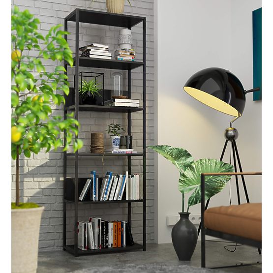 KOVOVÝ REGÁL LOFT 600 ČERNÝ/ČERNÝ