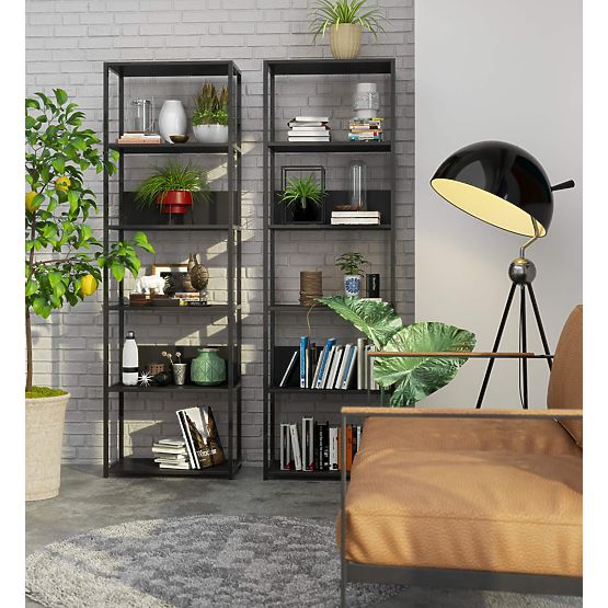 KOVOVÝ REGÁL LOFT 600 ČERNÝ/ČERNÝ