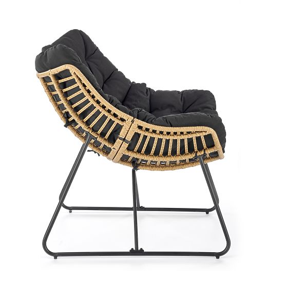 Křeslo WHISPER - černé / přírodní