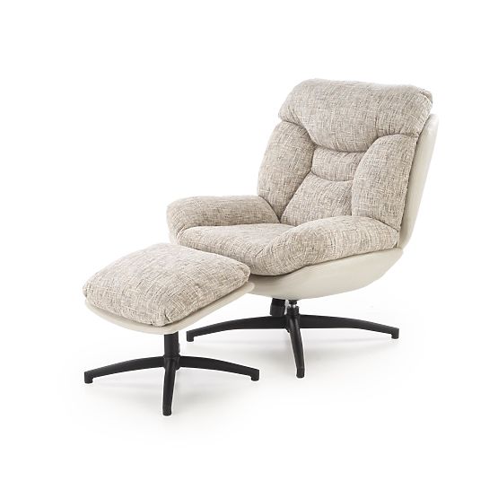 KRONOS křeslo s podnožkou, béžová / vícebarevná (1p=1ks)