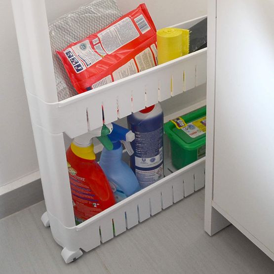 Kuchyňská koupelnová police bílá 4 úrovně Osmera