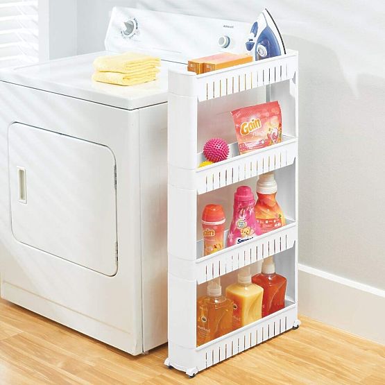 Kuchyňská koupelnová police bílá 4 úrovně Osmera