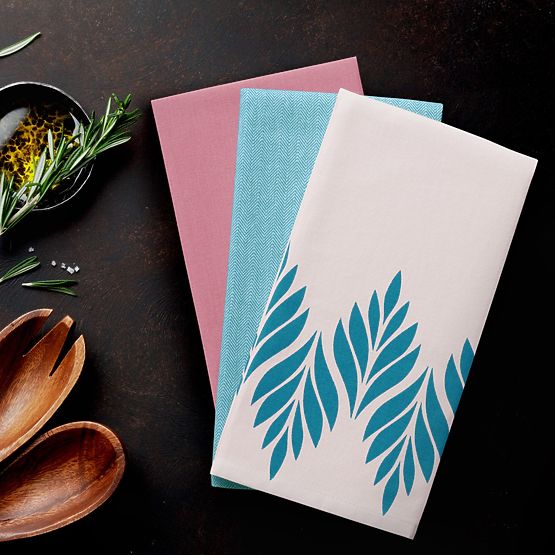 Kuchyňská utěrka LETTY růžová tištěný motiv moderní styl moderní 50x70 ameliahome