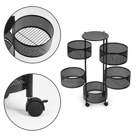 Kuchyňský regál pomocník organizér otočné police 5 úrovní kov ModernHome