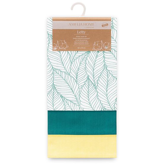 Kuchyňský ručník LETTY barva tyrkysová tištěný motiv moderní styl moderní 50x70 ameliahome