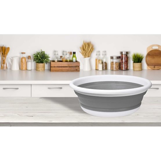 Kulatá mísa 37 cm bílo-šedá ELBA COMPACT 9 litrů
