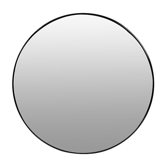 Kulaté nástěnné zrcadlo 80 cm závěsné moderní černý rám hliník ModernHome