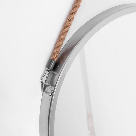 KULATÉ STŘÍBRNÉ ZRCADLO NA LANĚ 40CM KLMH-0410S-1